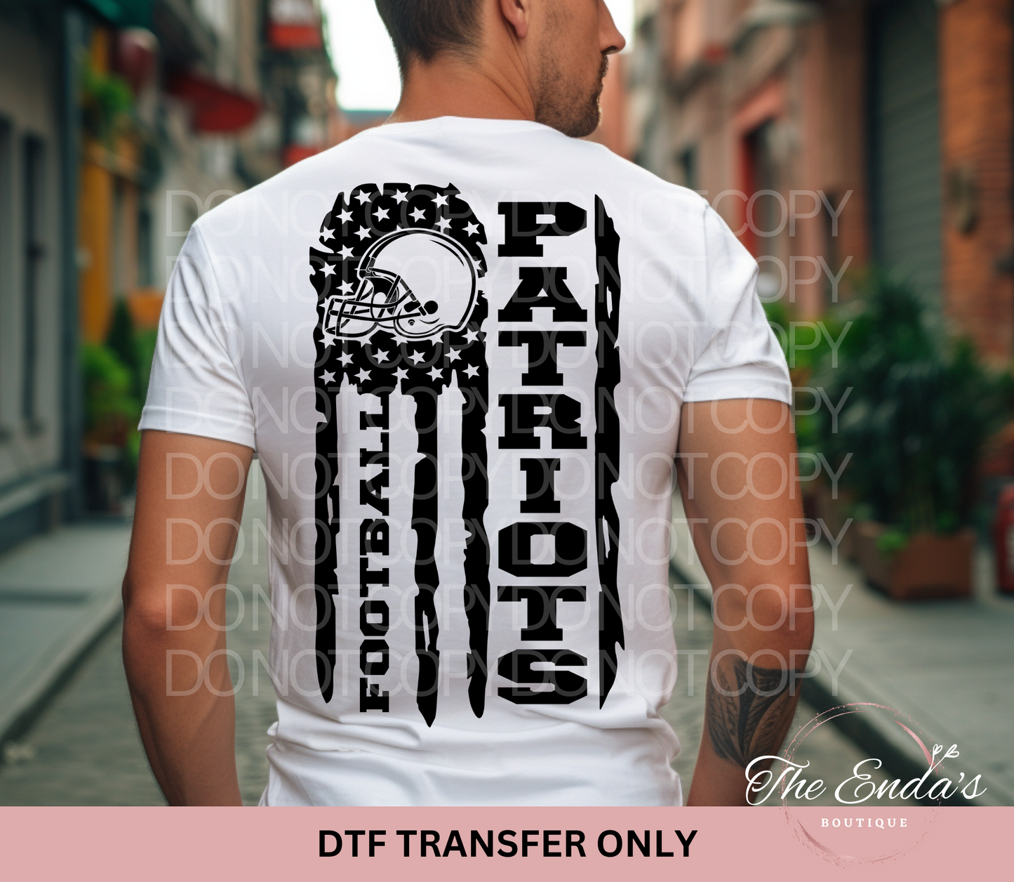 Patriots Flag DTF Transfer **AVAILABLE IN FULL COLOR AND BLACK**