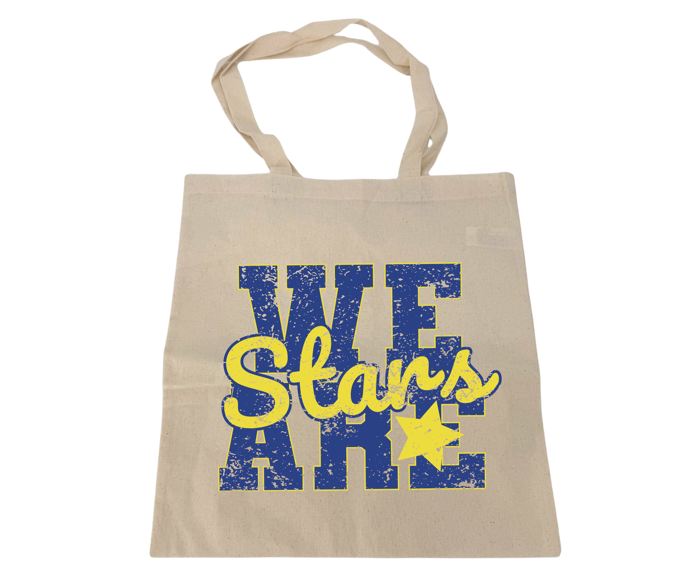 Hazelwood Elementary | HES-8 | Distressed We Are Stars 16" x 15" Lightweight Medium Cotton Tote Bag