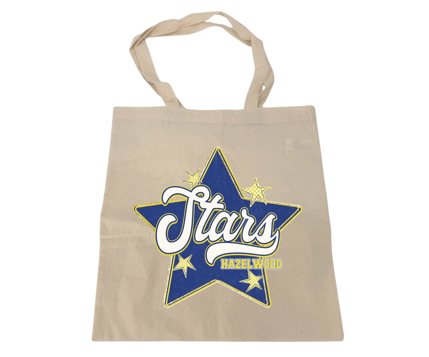 Hazelwood Elementary | HES-14 | 16" x 15" Classic Varsity Stars Hazelwood Lightweight Medium Cotton Tote Bag