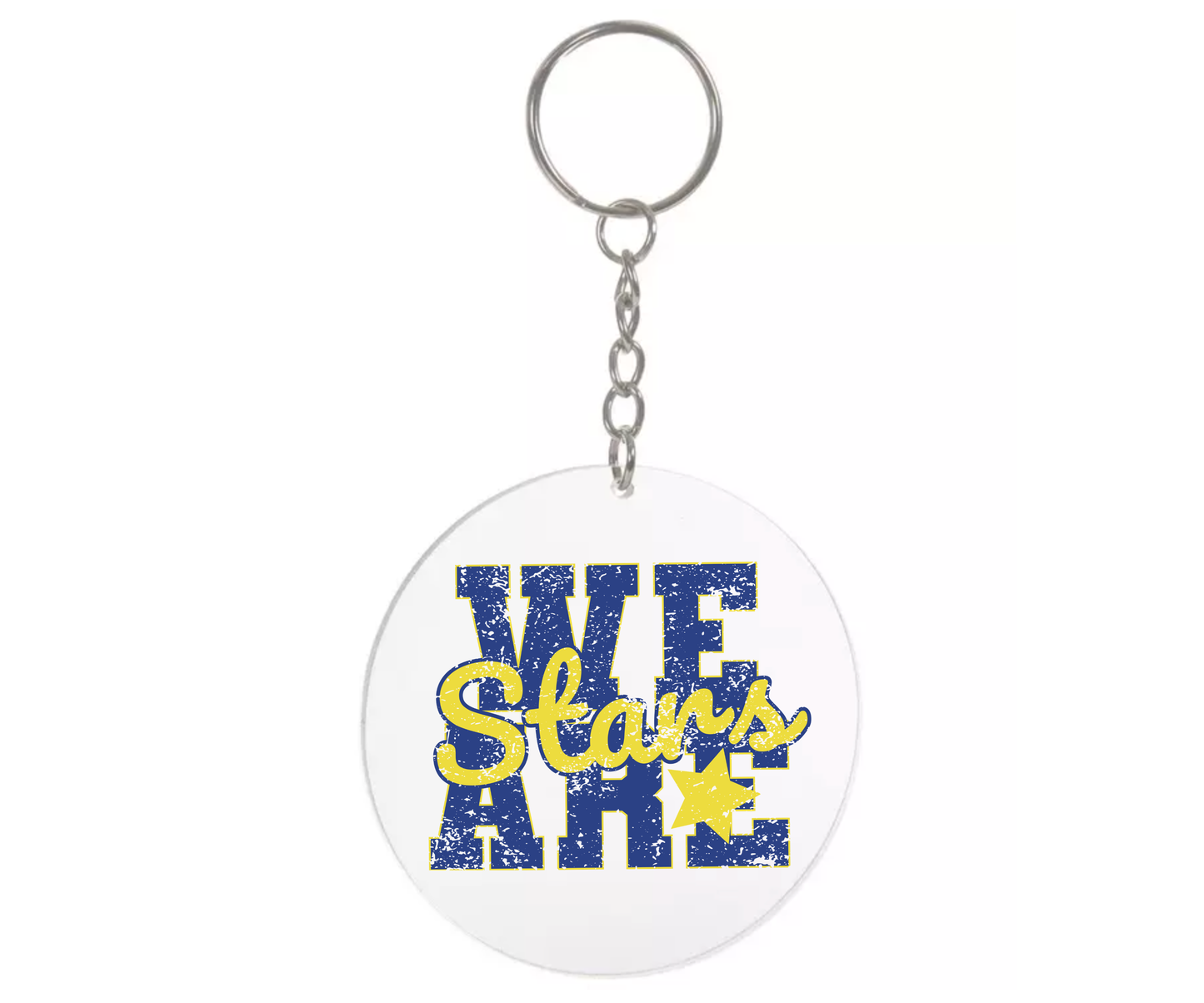 Hazelwood Elementary | HES-8 | Distressed We Are Stars Round Acrylic Keychain