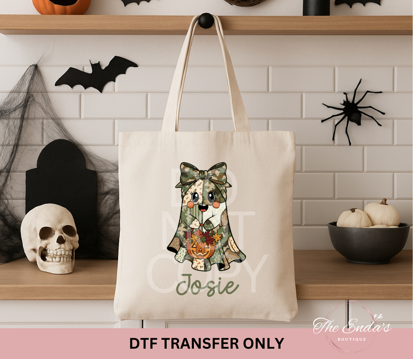 Personalized Camo Patchwork Girl Ghost DTF Transfer