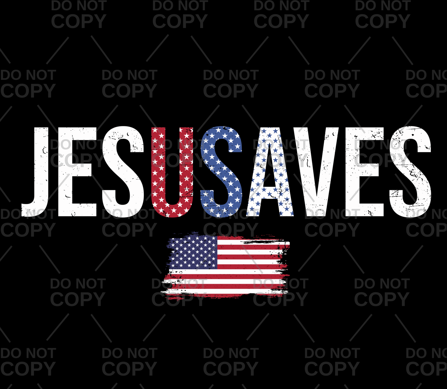 Distressed Patriotic JesUSAves DTF Transfer