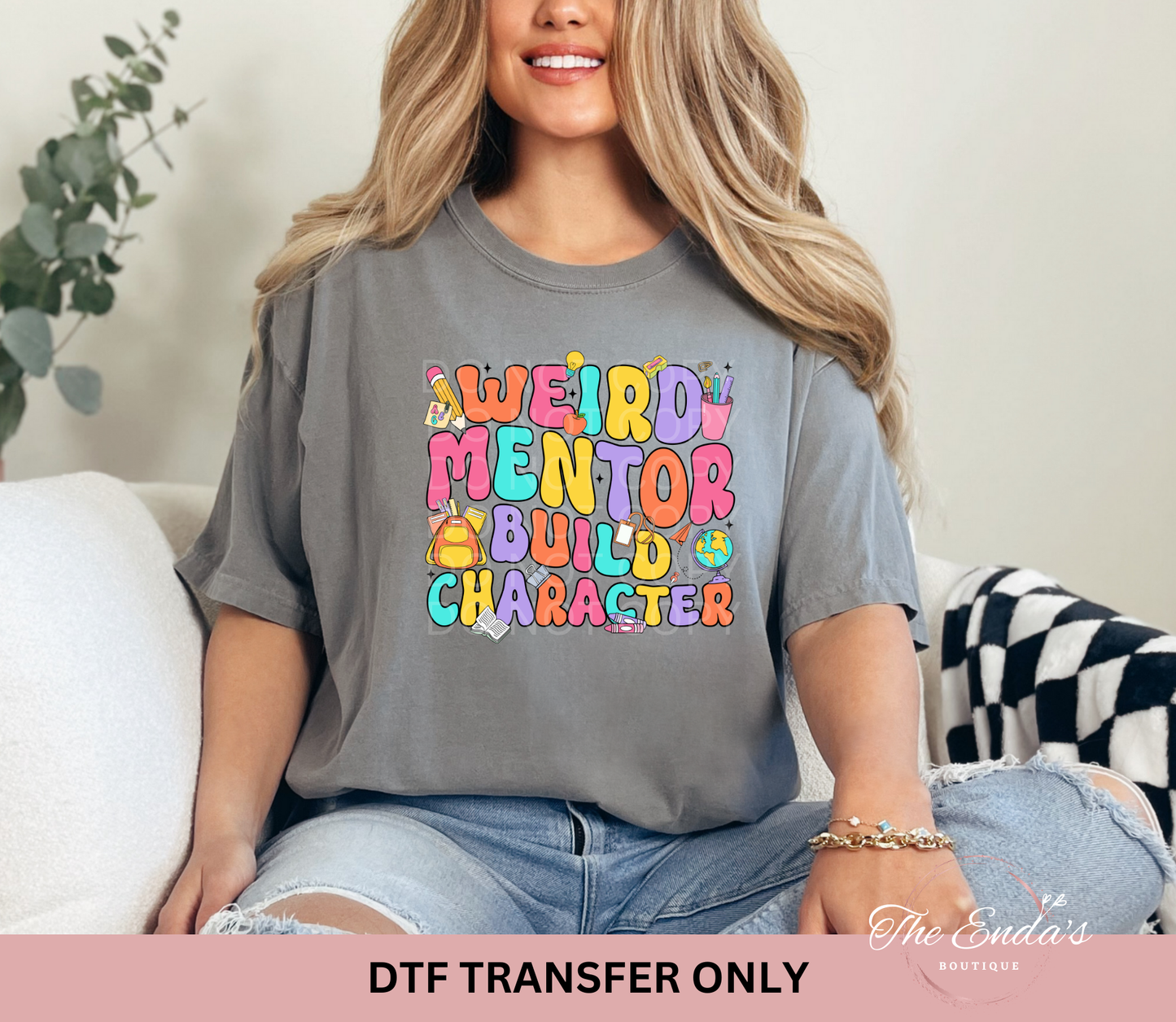 Weird Mentor Build Character DTF Transfer