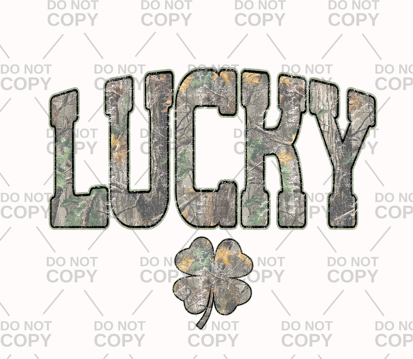 Lucky Camo Shamrock DTF Transfer