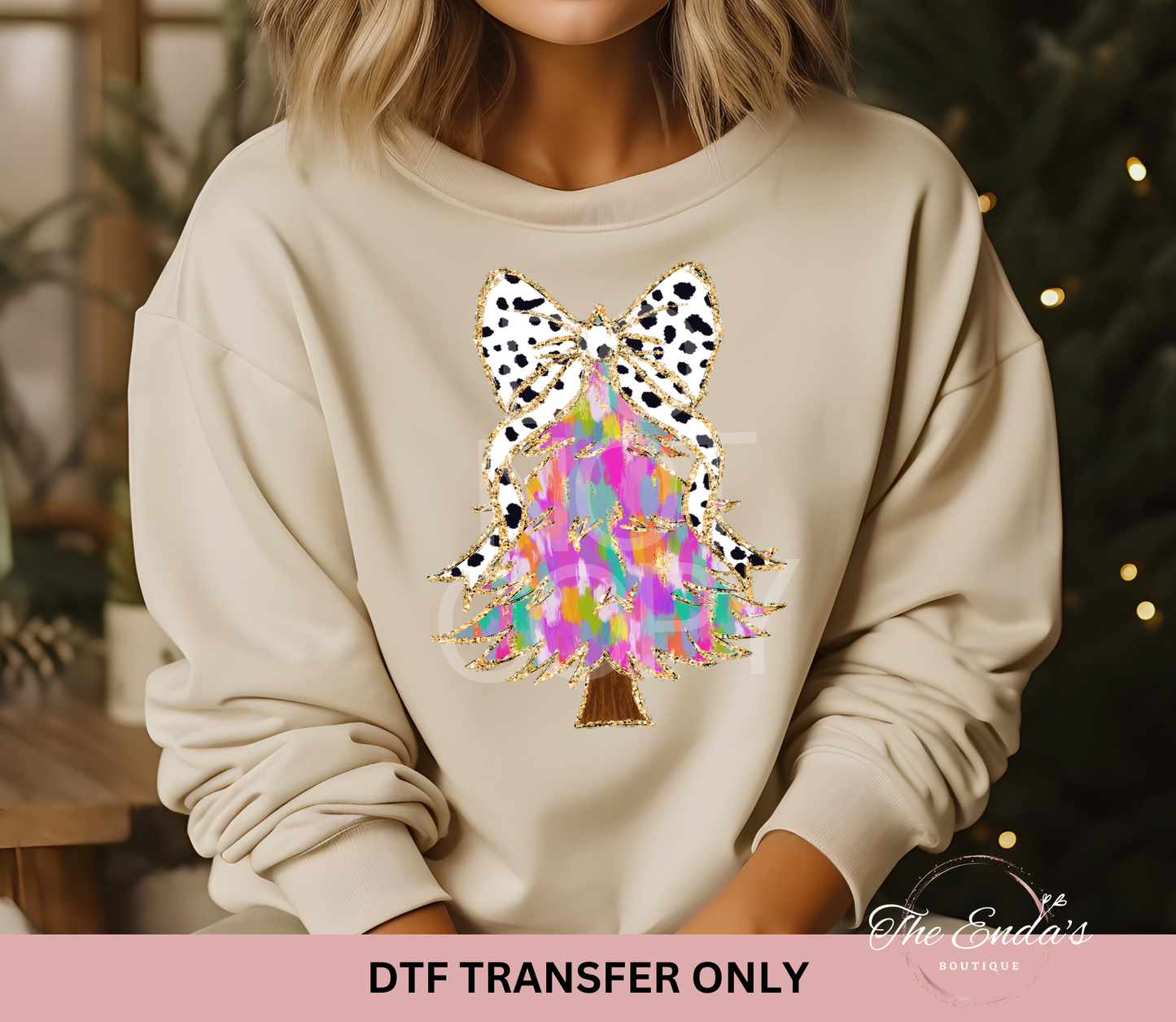 Watercolor Christmas Tree DTF Transfer