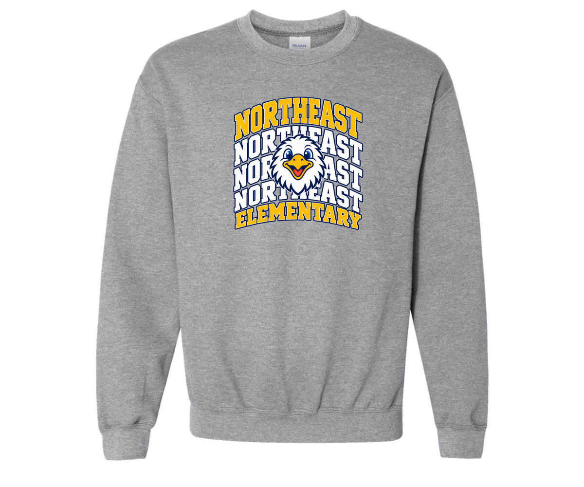 Northeast Elementary | NEES-5 | Eagle Stacked Crewneck Sweatshirt