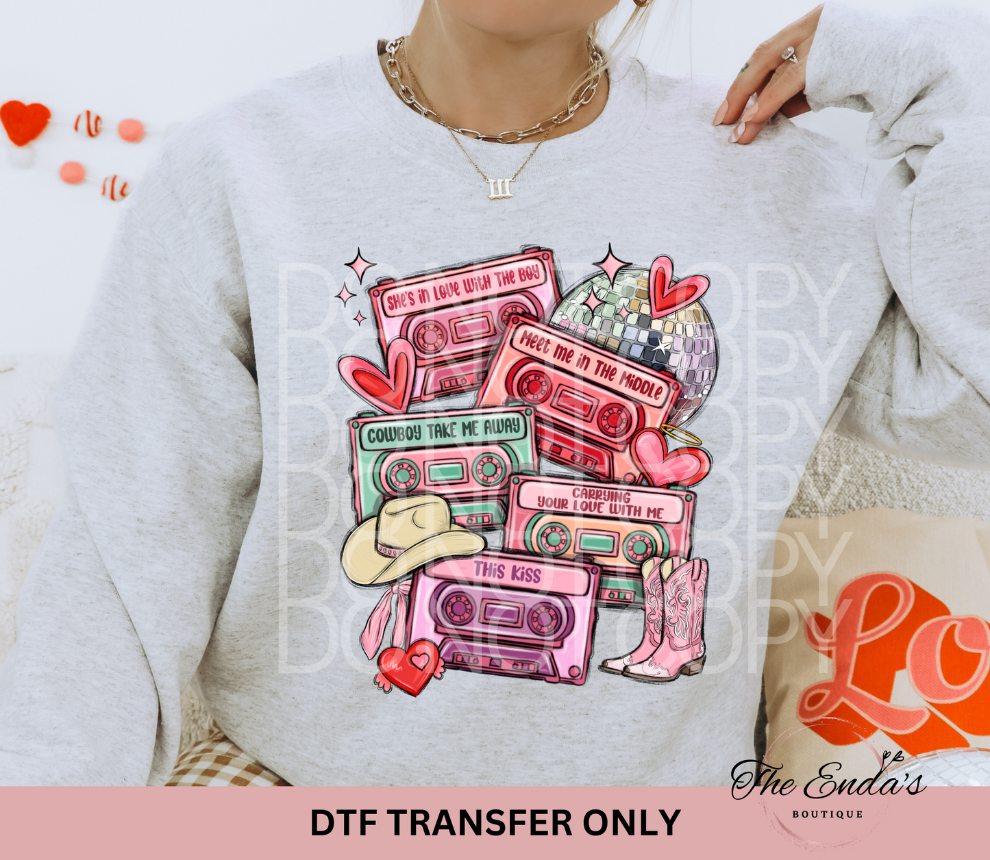 Country Valentines Tapes DTF Transfer