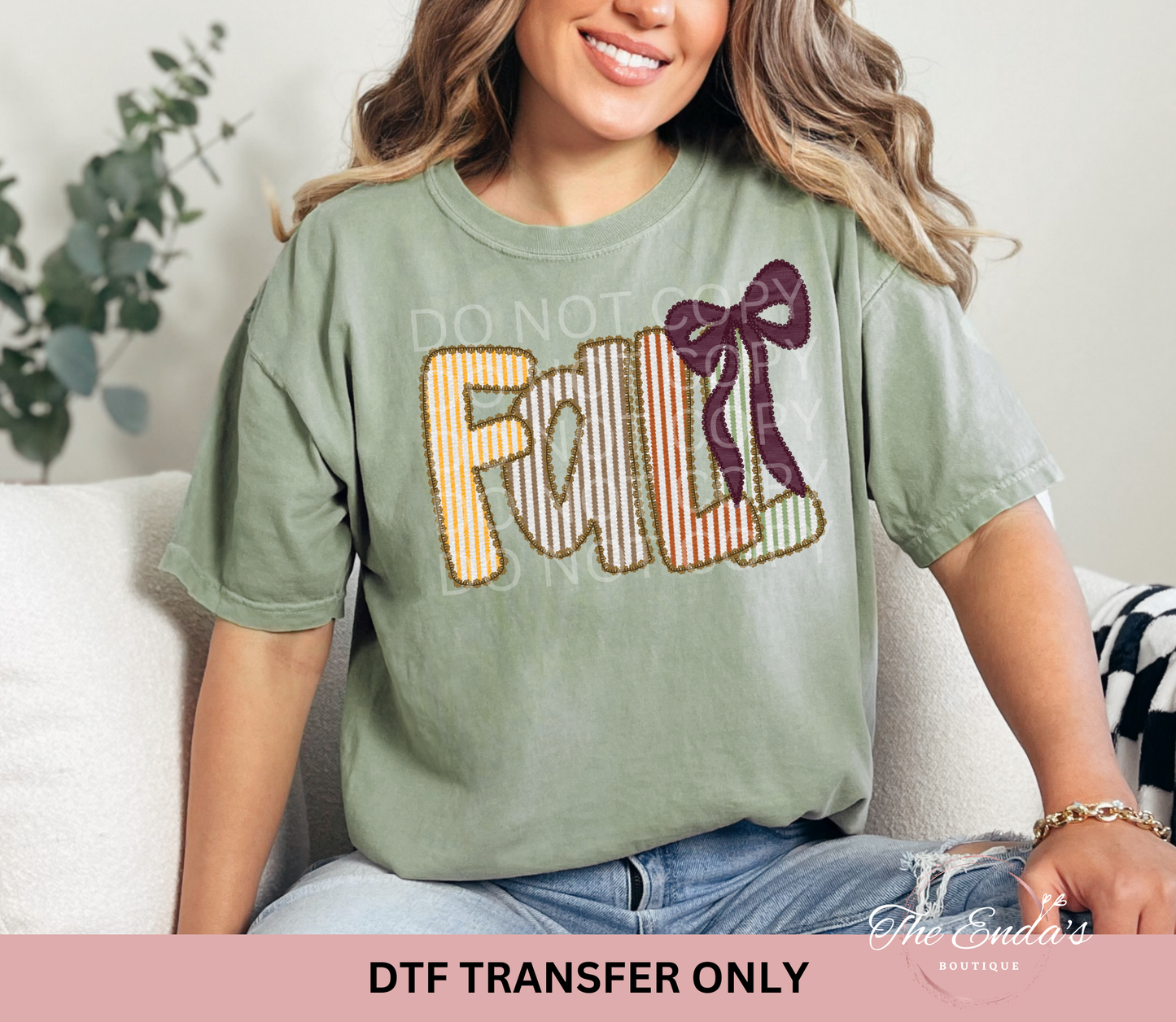 Stripe Fall Seersucker Coquette DTF Transfer
