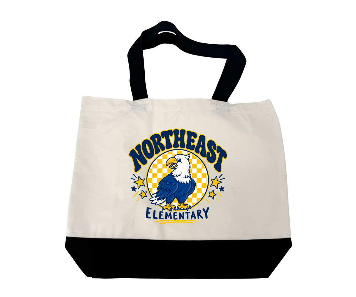 Northeast Elementary | NEES-4 | Eagle Pride 18.5" x 15" Super Strong Large 12oz Cotton Canvas Tote Bag