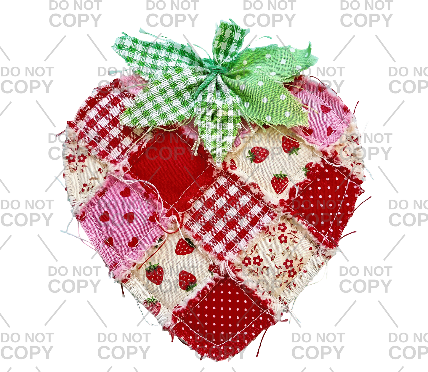 Patchwork Strawberry DTF Transfer