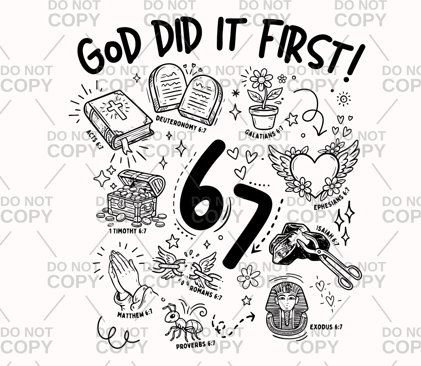 God Did It First 67 DTF Transfer