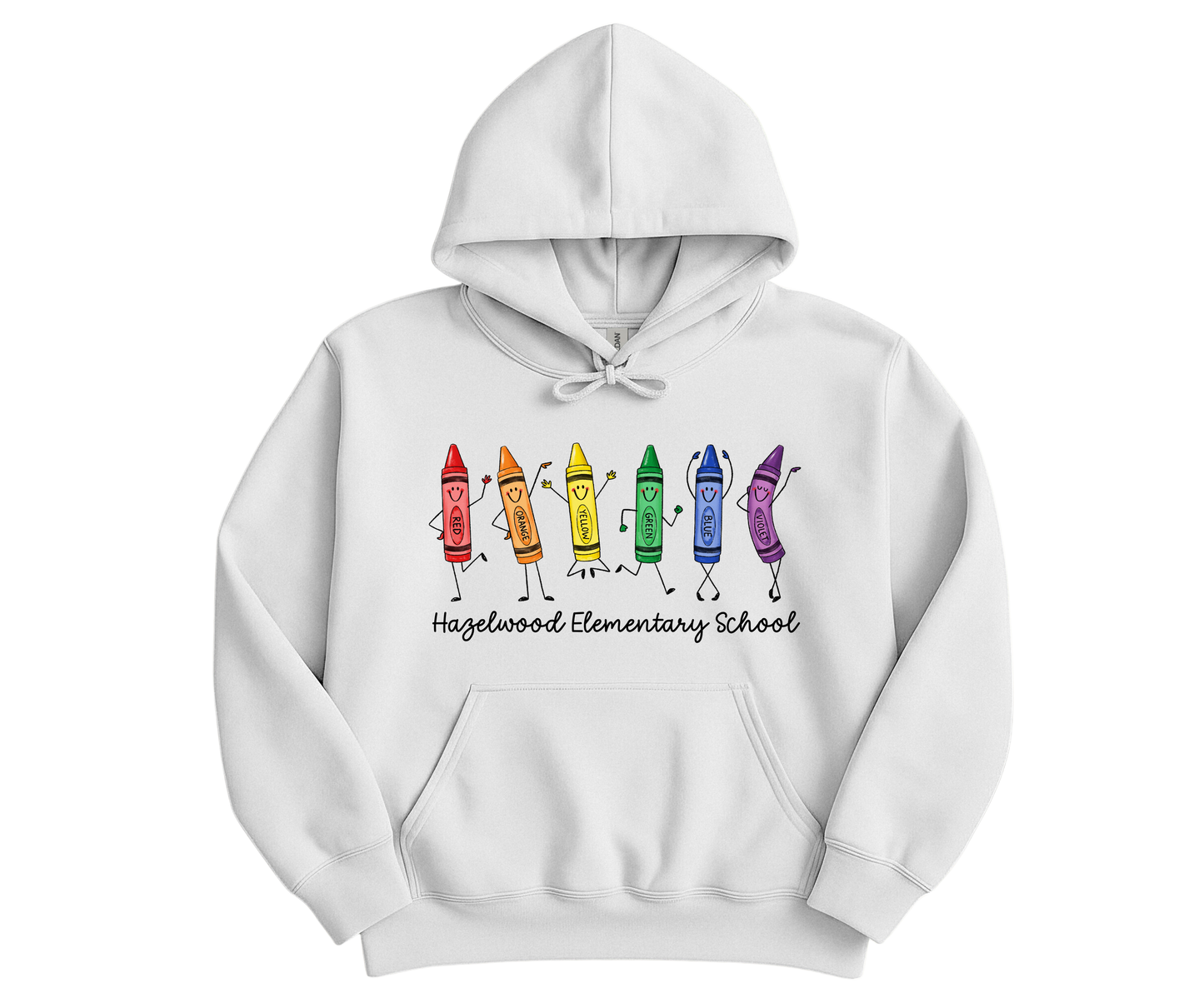 Hazelwood Elementary | HES-12 | Dancing Crayons Hazelwood Elementary School Hoodie