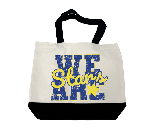 Hazelwood Elementary | HES-8 | Distressed We Are Stars 18.5" x 15" Super Strong Large 12oz Cotton Canvas Tote Bag