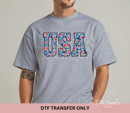 USA Patriotic Camo DTF Transfer