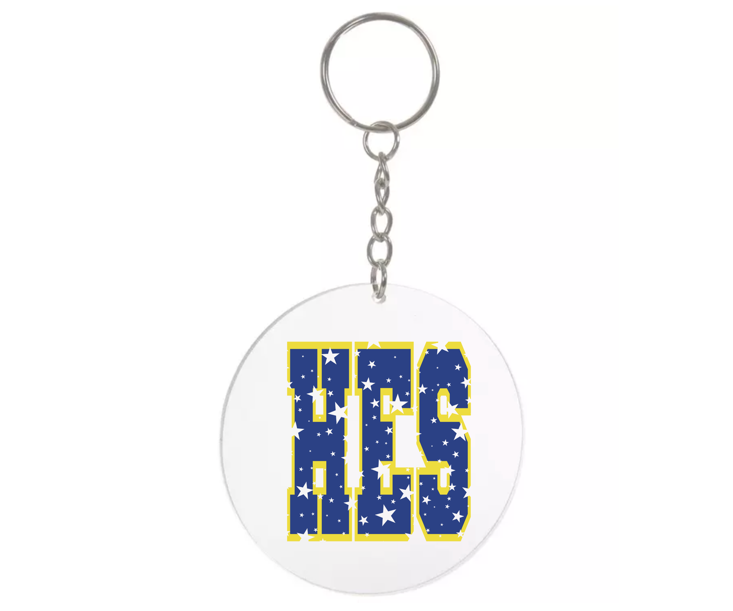 Hazelwood Elementary | HES-10 | Star Distress HES Round Acrylic Keychain