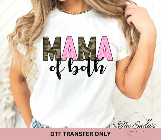 Mama Of Both (Pink Cheetah/Camo) DTF Transfer