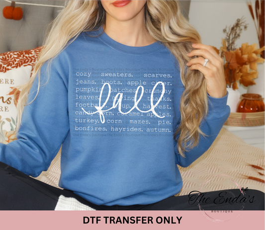 Fall Cozy Sweaters DTF Transfer **COMES IN WHITE OR BLACK INK**