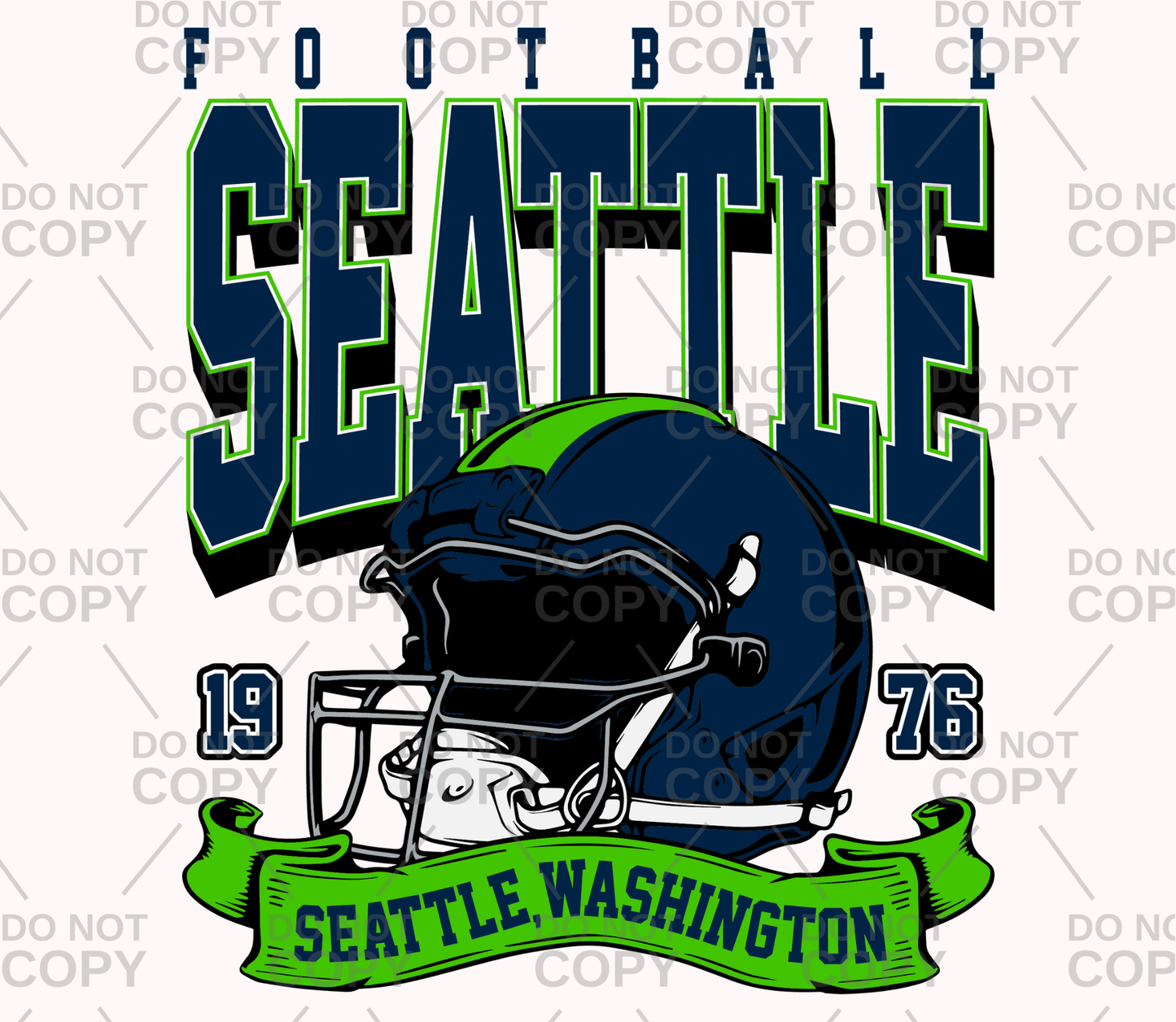 Seattle Football Helmet DTF Transfer