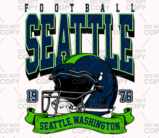 Seattle Football Helmet DTF Transfer