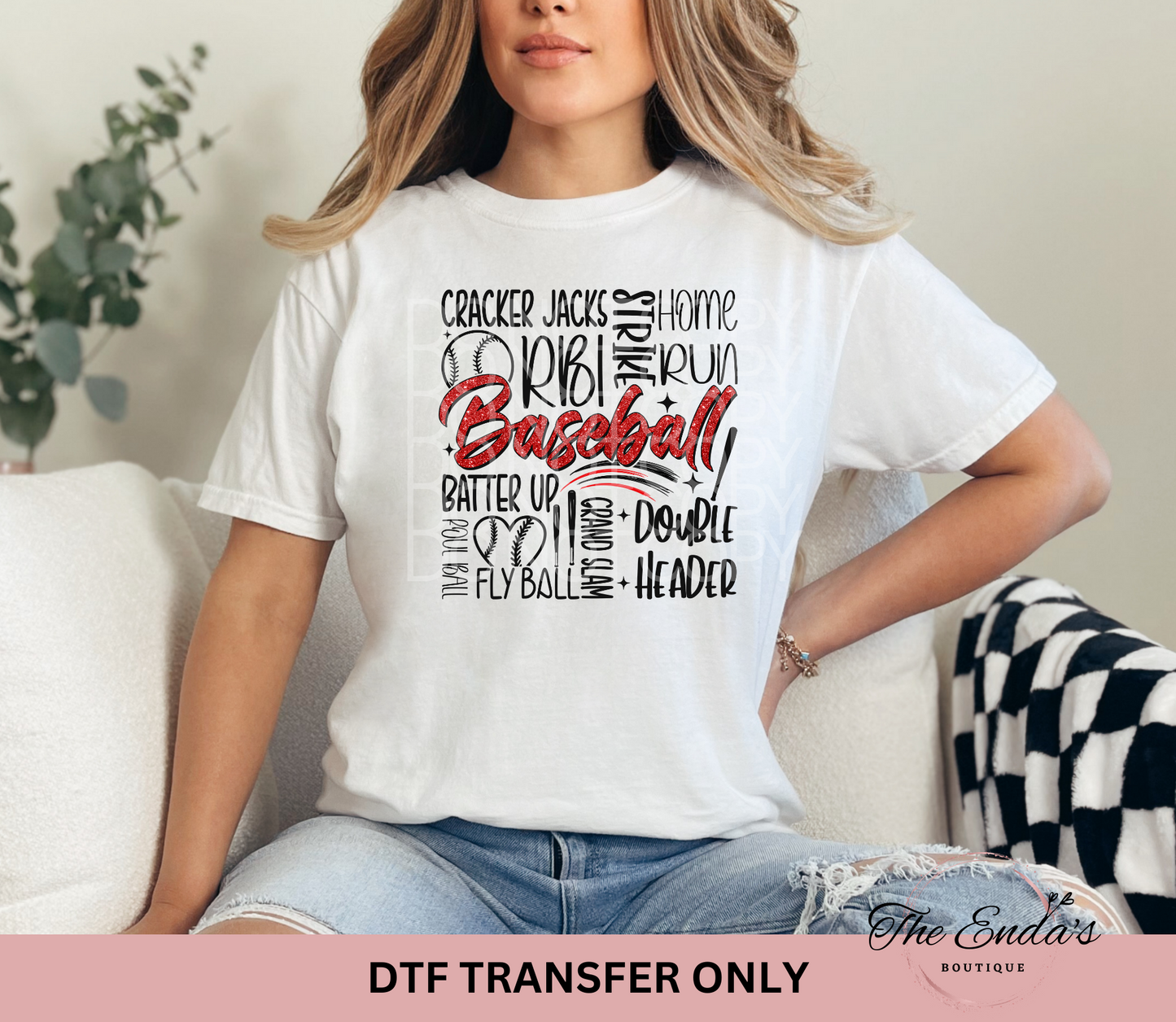 Baseball Words DTF Transfer