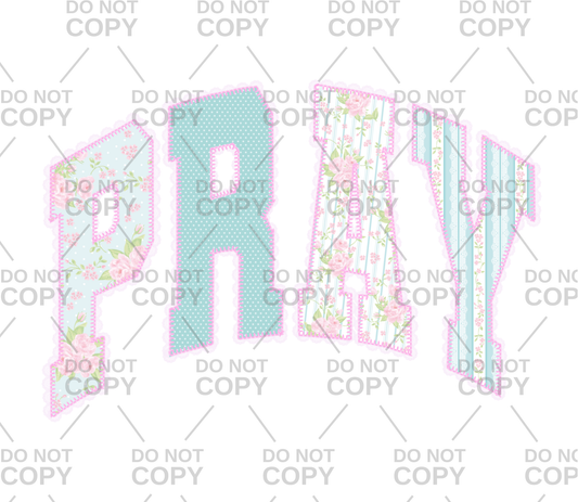 Pastel Floral Pray DTF Transfer