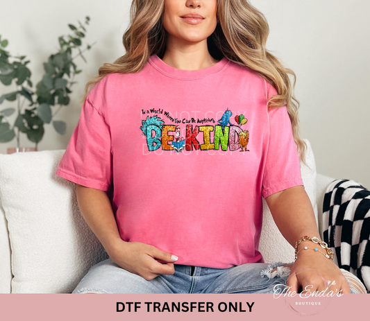 Be Kind Faux Sequin DTF Transfer