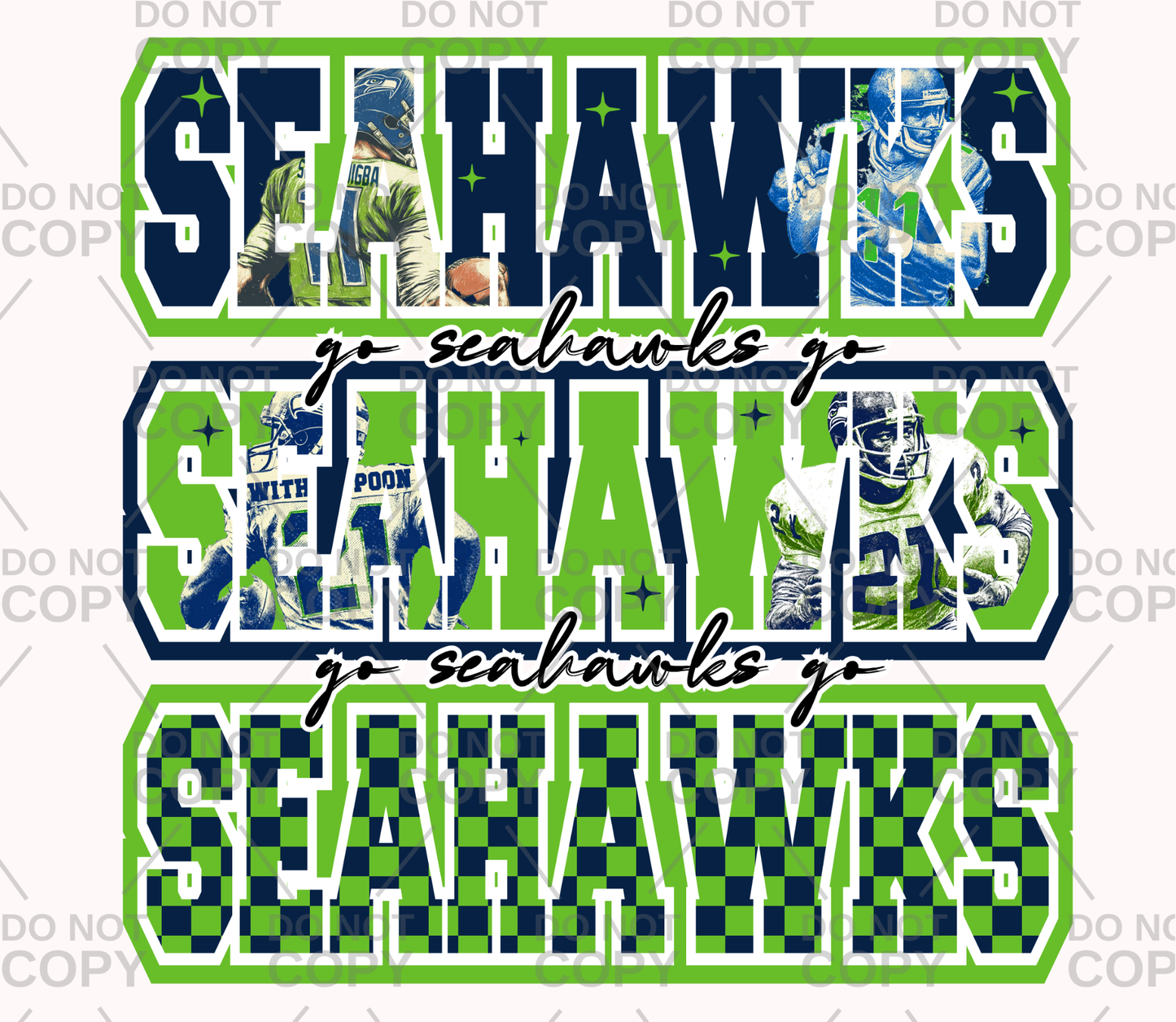 Go Seahawks Go DTF Transfer