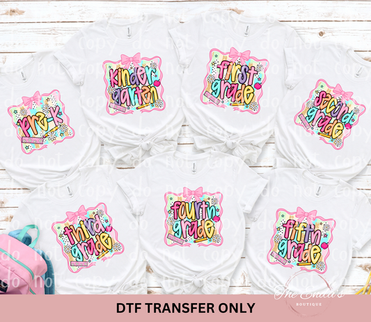 Girly Coquette Back To School DTF Transfer