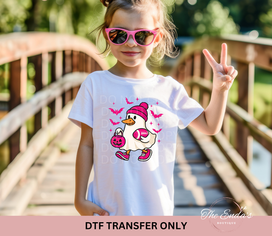 PINK Halloween Football Ghost Goose DTF Transfer