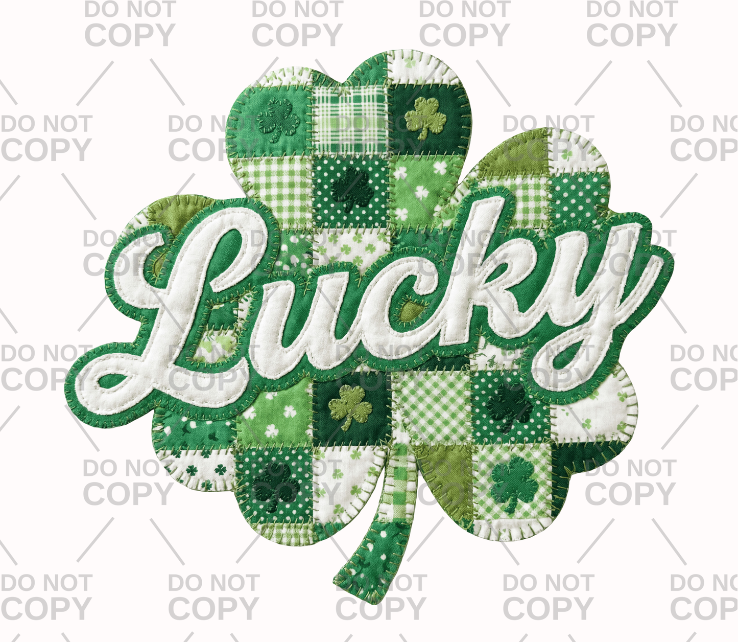 Lucky Shamrock Patchwork DTF Transfer