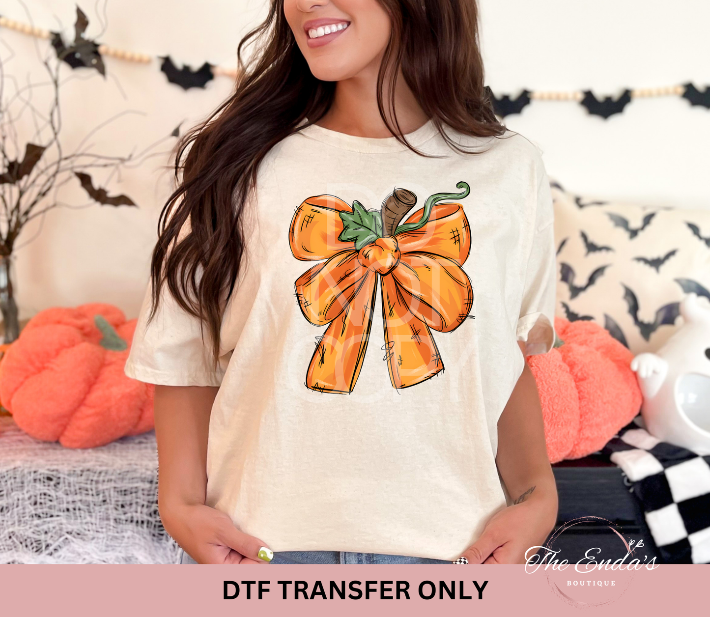 Pumpkin Bow DTF Transfer