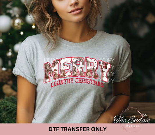 Merry Country Christmas DTF Transfer