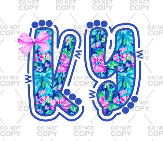 Floral Bows KY DTF Transfer
