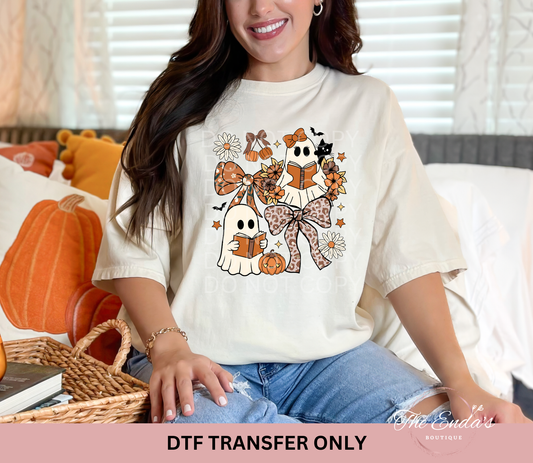 Fall Ghost Book Coquette DTF Transfer
