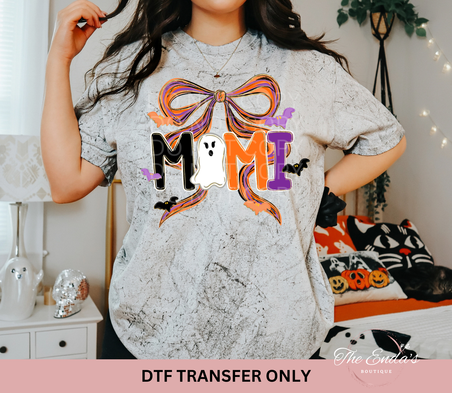 Personalized Alpha Spooky Halloween (AVAILABLE WITH/WITHOUT BOW) DTF Transfer