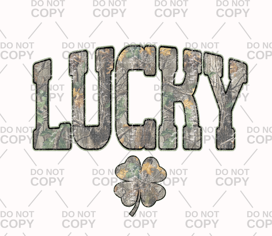 Lucky Camo Shamrock DTF Transfer
