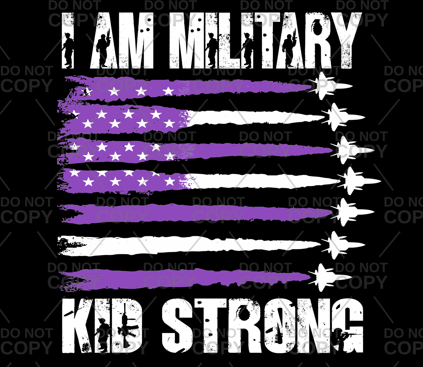 I Am Military Kid Strong DTF Transfer