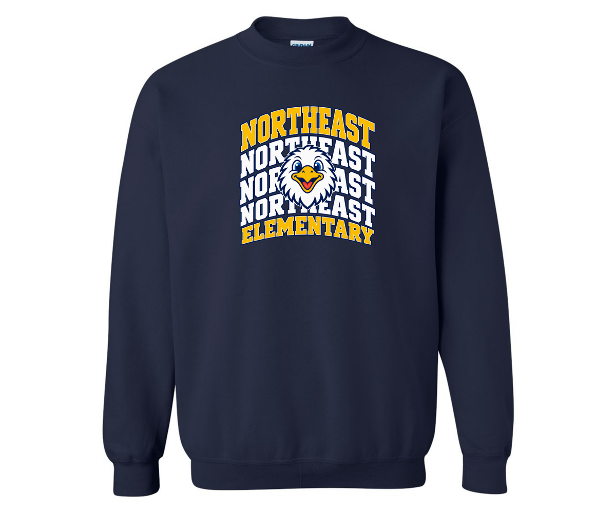 Northeast Elementary | NEES-5 | Eagle Stacked Crewneck Sweatshirt