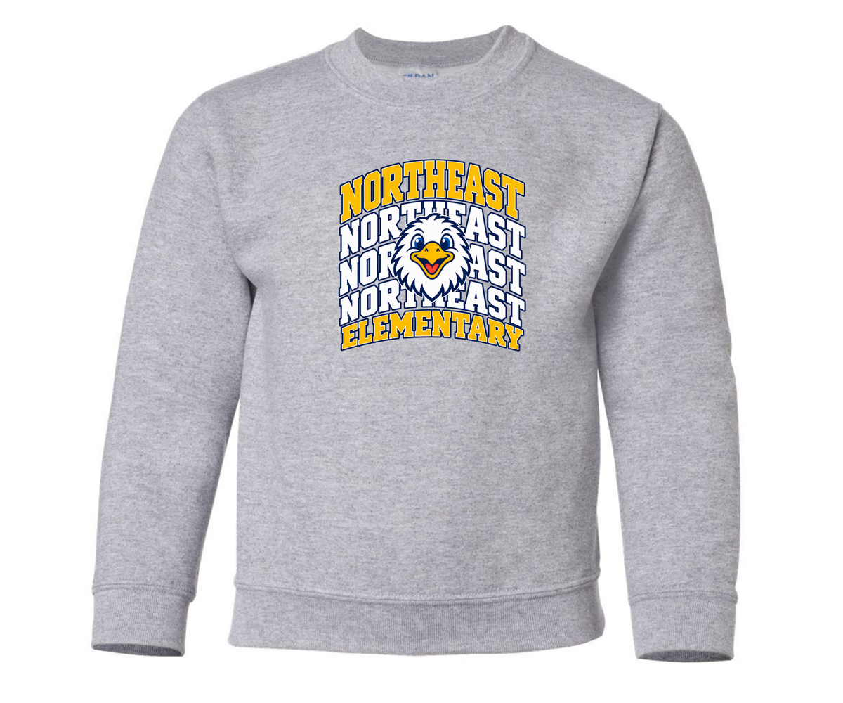 Northeast Elementary | NEES-5 | Eagle Stacked Crewneck Sweatshirt