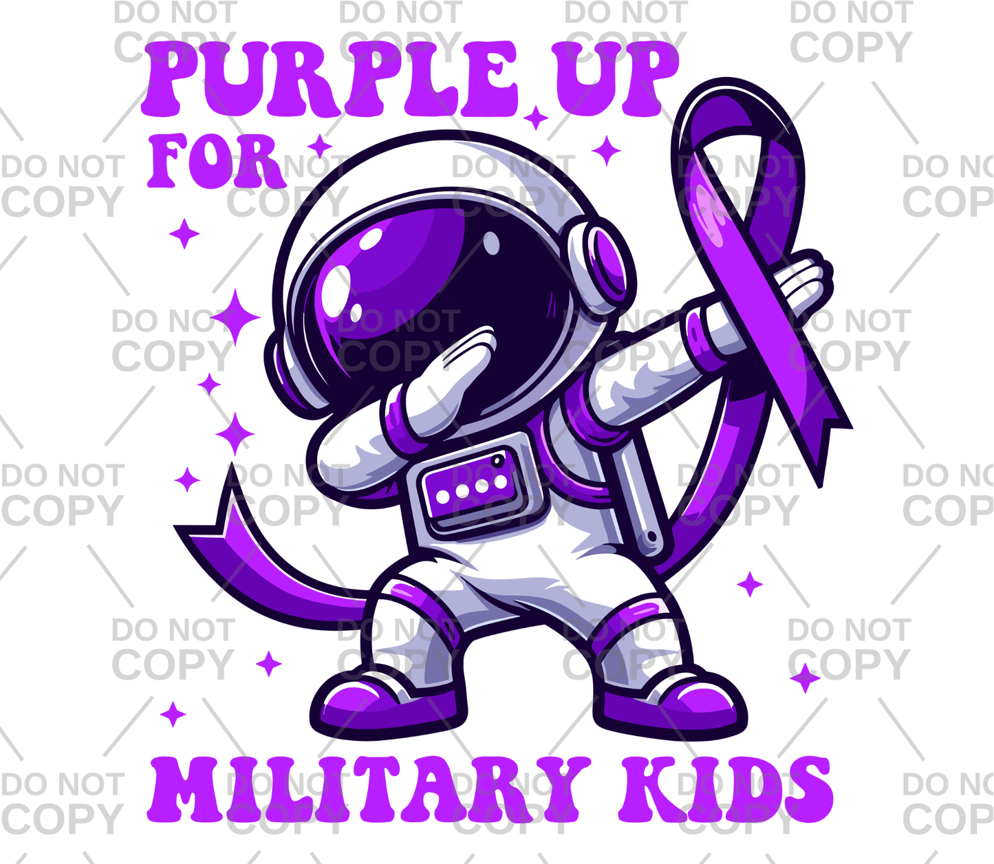 Astronaut Purple Up DTF Transfer