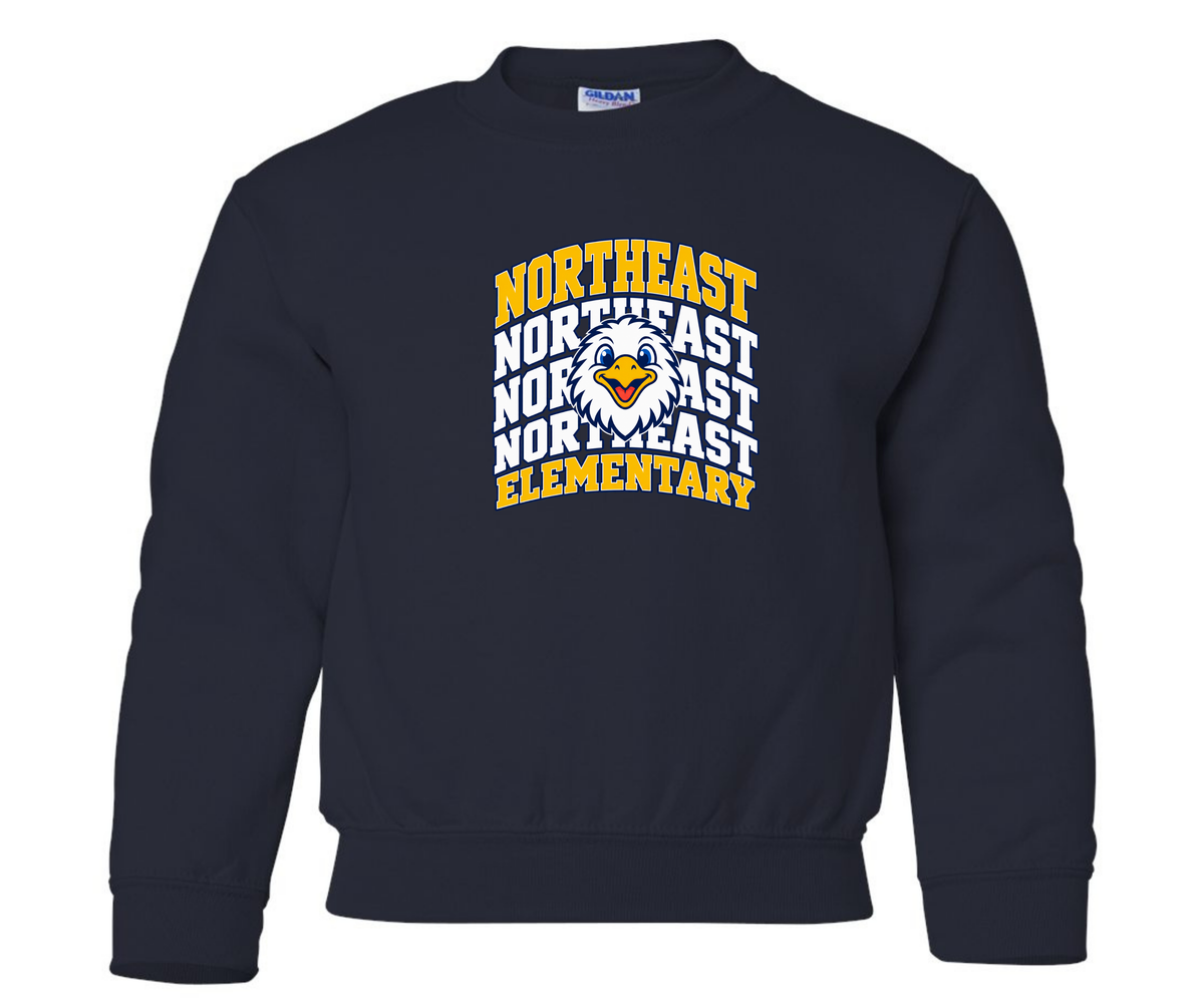 Northeast Elementary | NEES-5 | Eagle Stacked Crewneck Sweatshirt