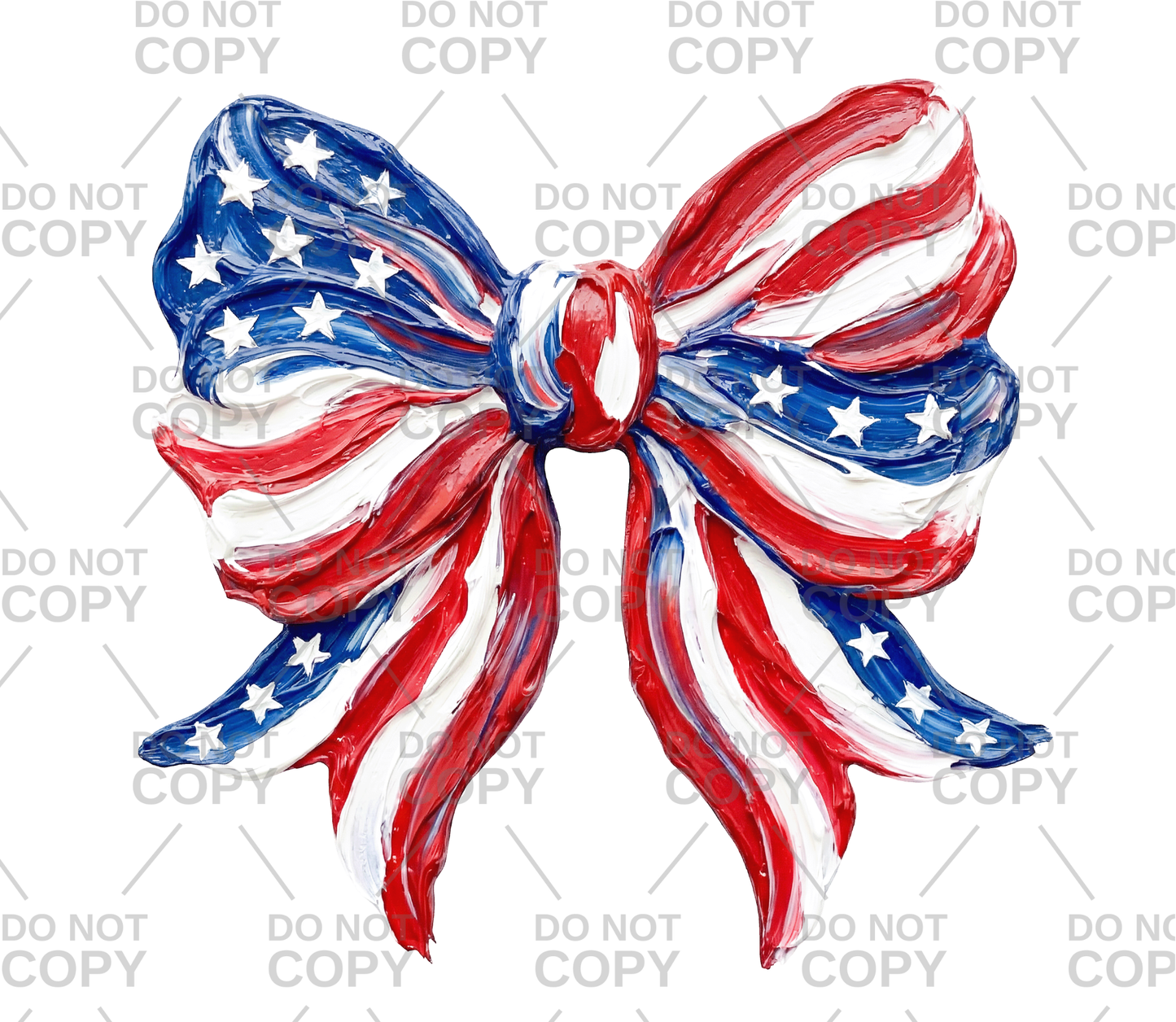 Realistic Paint Patriotic Bow DTF Transfer
