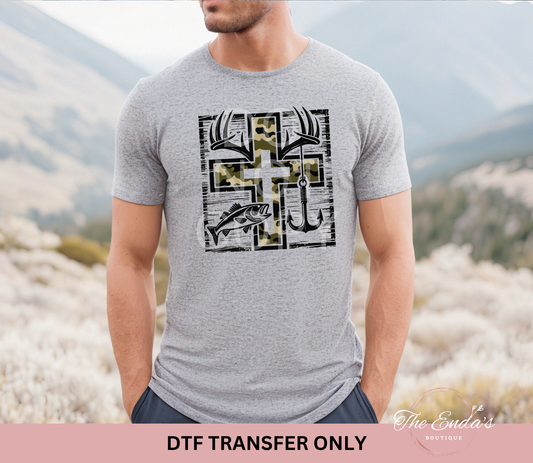 Camo Cross DTF Transfer