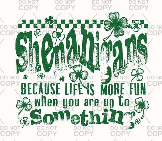 Shenanigans Because Life Is More Fun When You Are Up To Something DTF Transfer