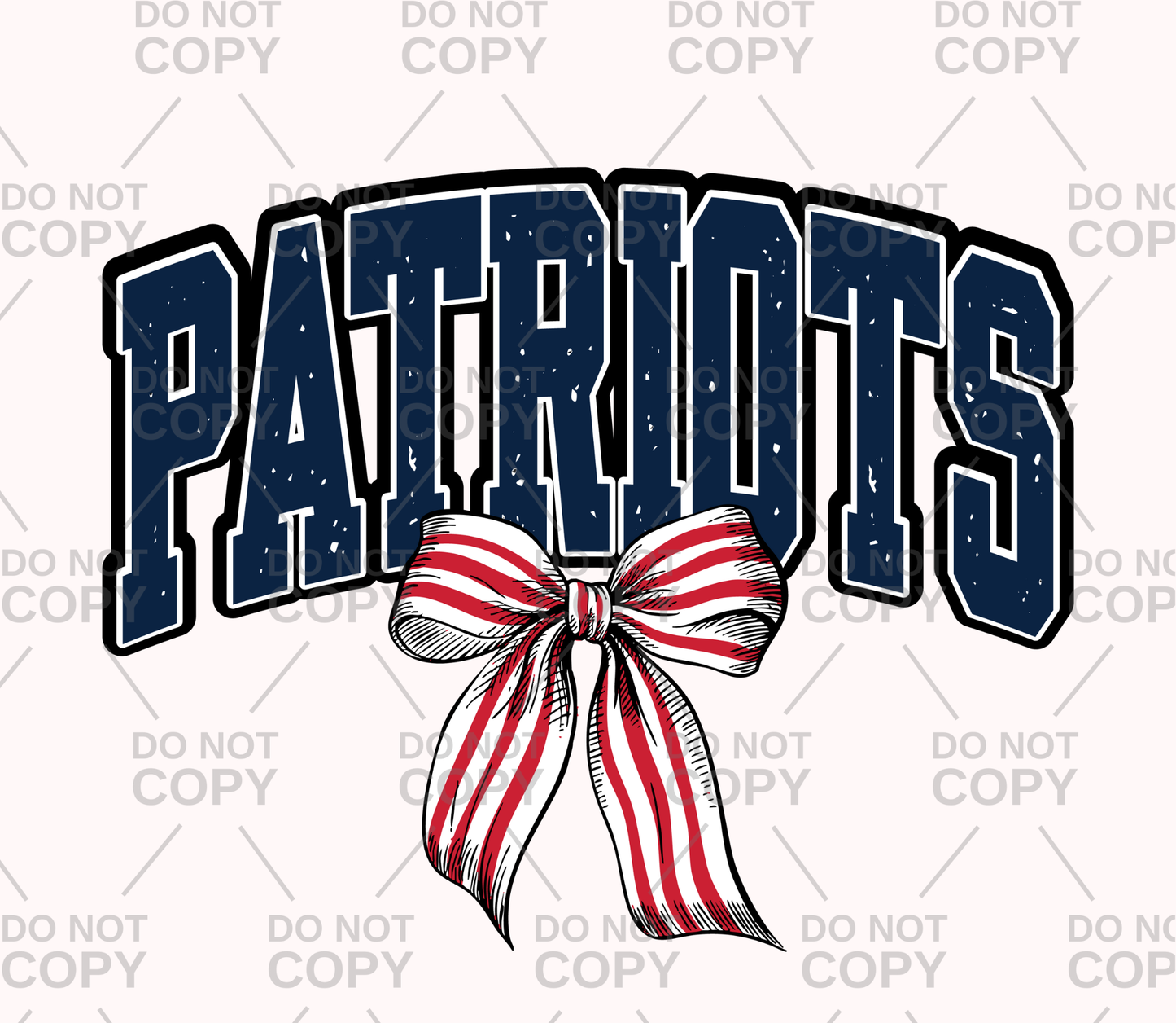 Navy Patriots Striped Coquette DTF Transfer
