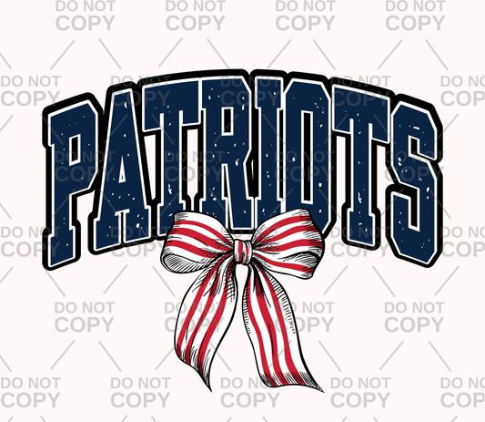 Navy Patriots Striped Coquette DTF Transfer