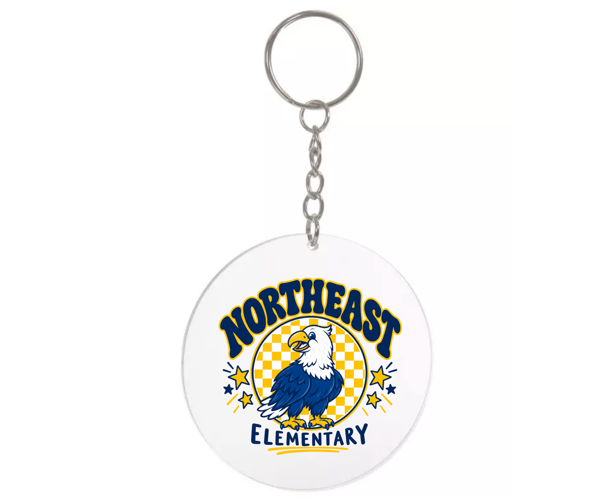Northeast Elementary | NEES-4 | Eagle Pride Round Acrylic Keychain