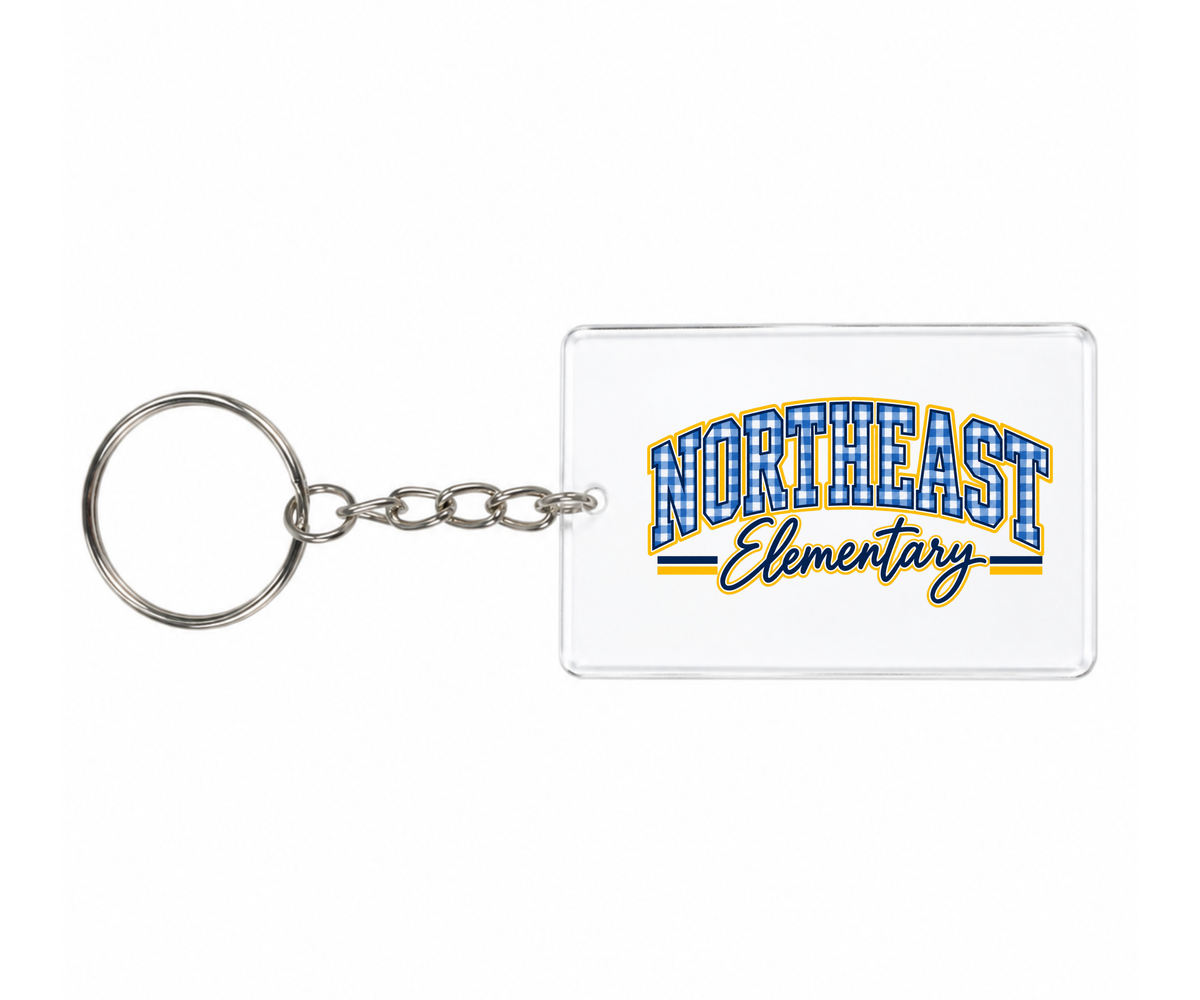 Northeast Elementary | NEES-8 | Northeast Gingham Acrylic Keychain