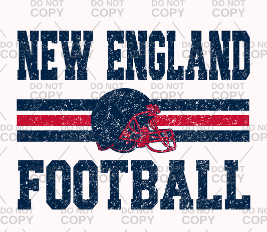 Distressed New England Football Helmet DTF Transfer