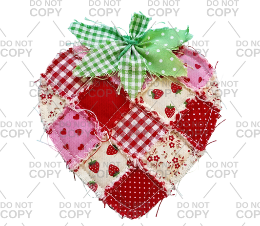 Patchwork Strawberry DTF Transfer